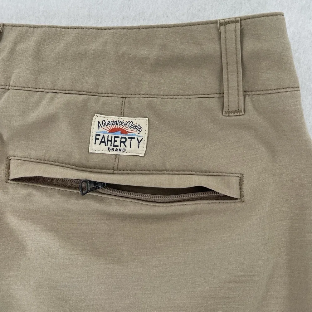 Faherty All Day Shorts Mens 35 Beige Drawstring 8